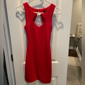 Red bodycon dress w keyhole chest - ASOS